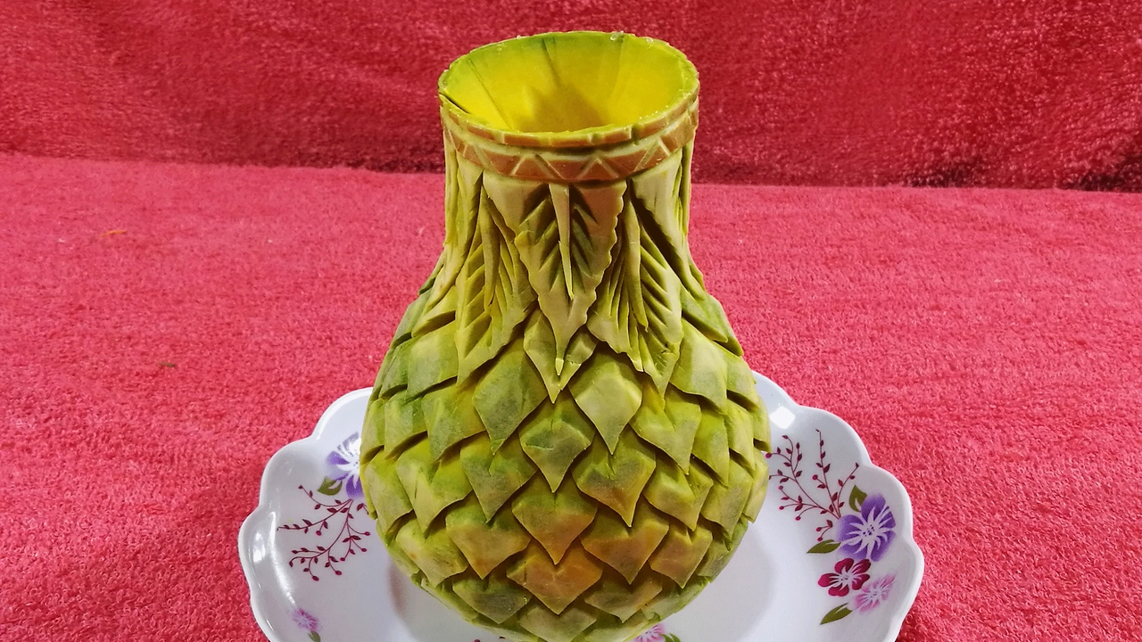 How to Mack  pumpkin carving flower - Vegetable art Cutting Design