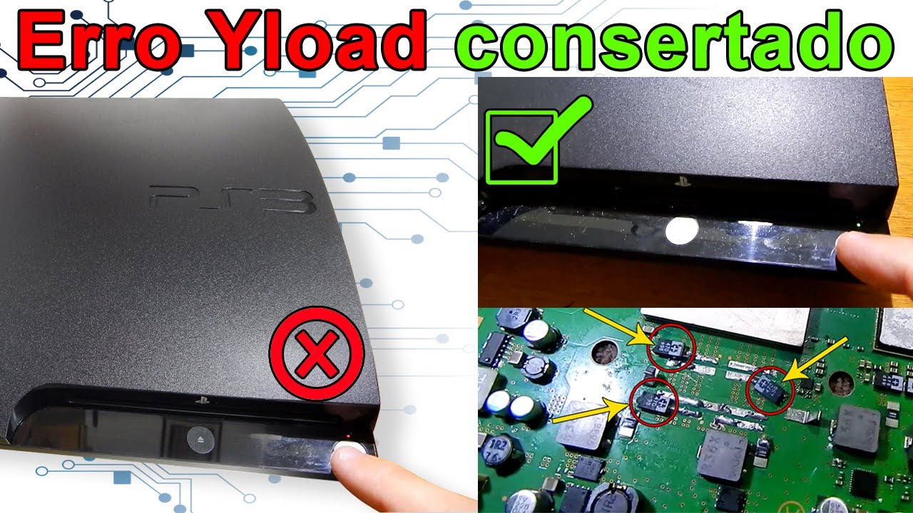 COMO CONSERTAR ERRO YLOAD DO PS3 | PS3 liga e desliga logo após CONSERTEI nesse video