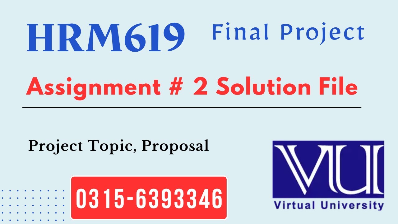 HRM619 Assignment 2 Proposal Solution 2025 #hrm619 #proposal #project