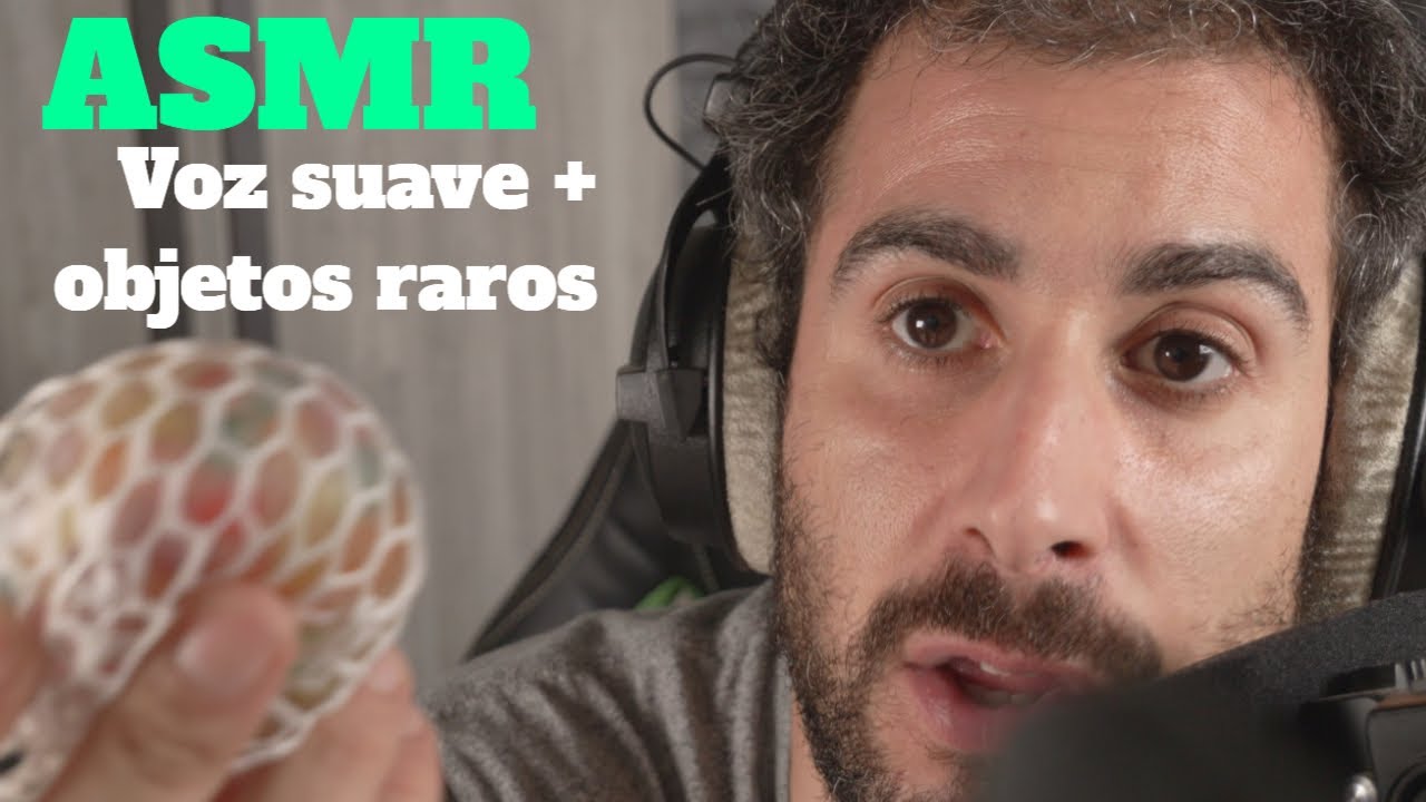 ASMR Voz suave en español: charla con objetos (esponja, botones, snack)