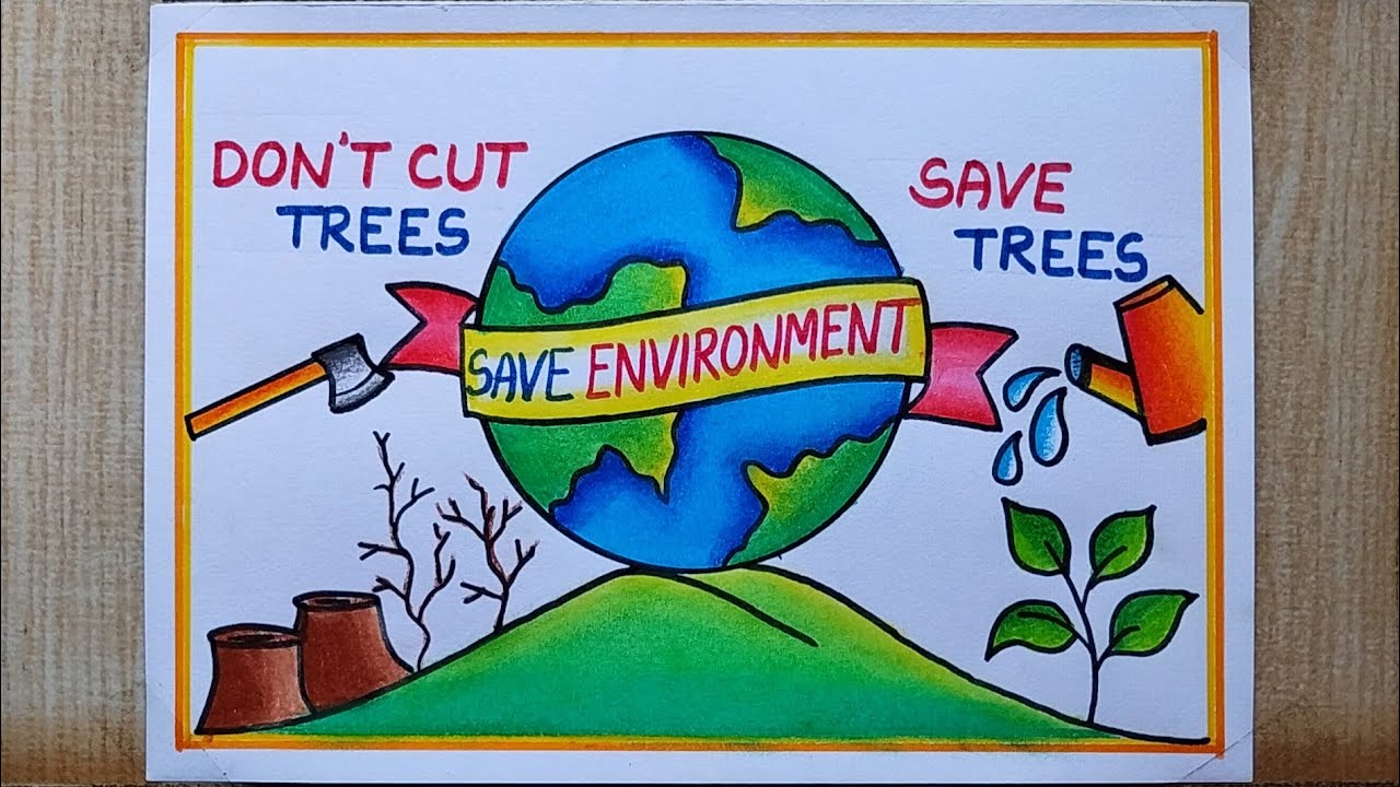World Environment Day drawing| Save Environment drawing easy| Save Earth poster drawing easy