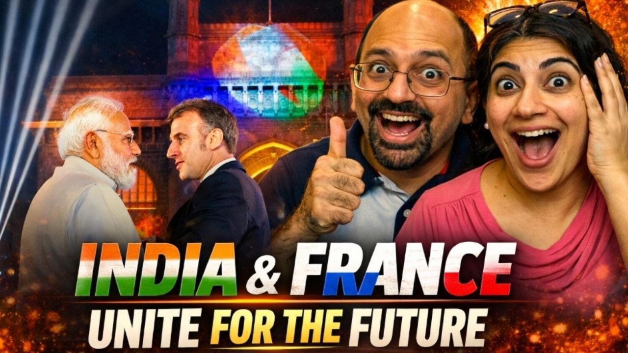 PM Modi shows French President Macron the Beauty of India through MINDBLOWING LASER SHOW in Mumbai🇮🇳