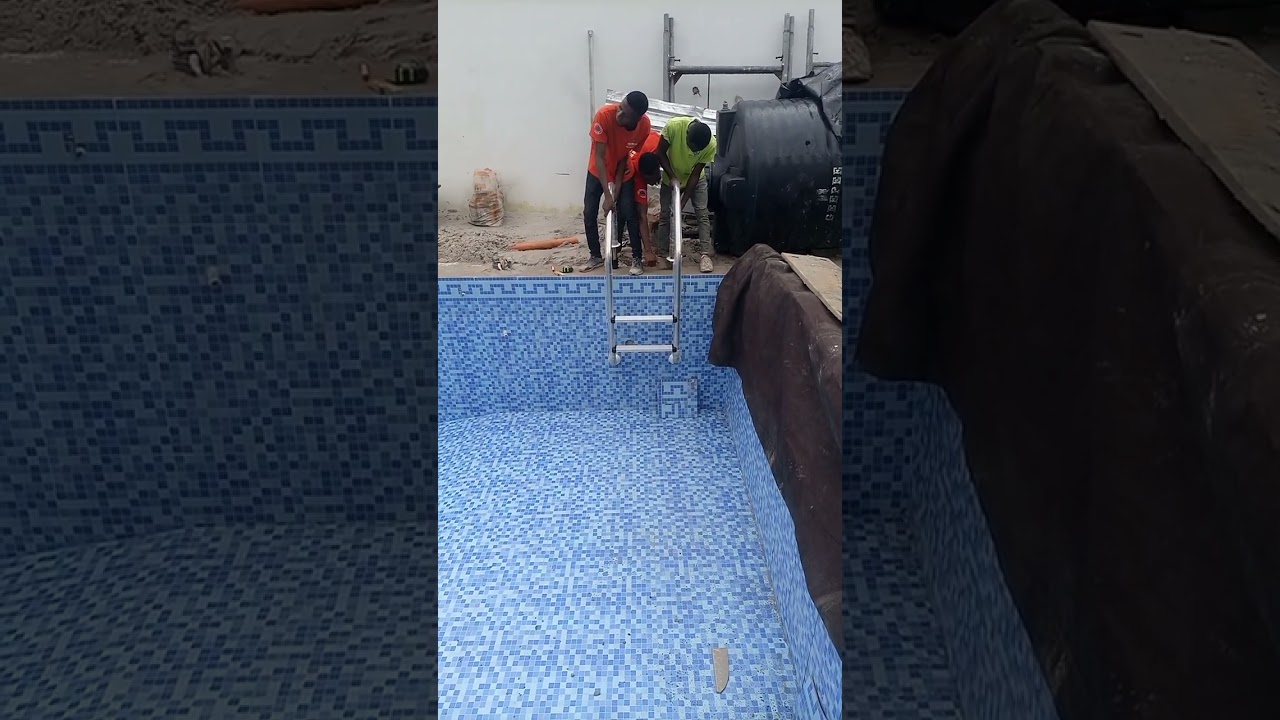 swimming pool ladder installation