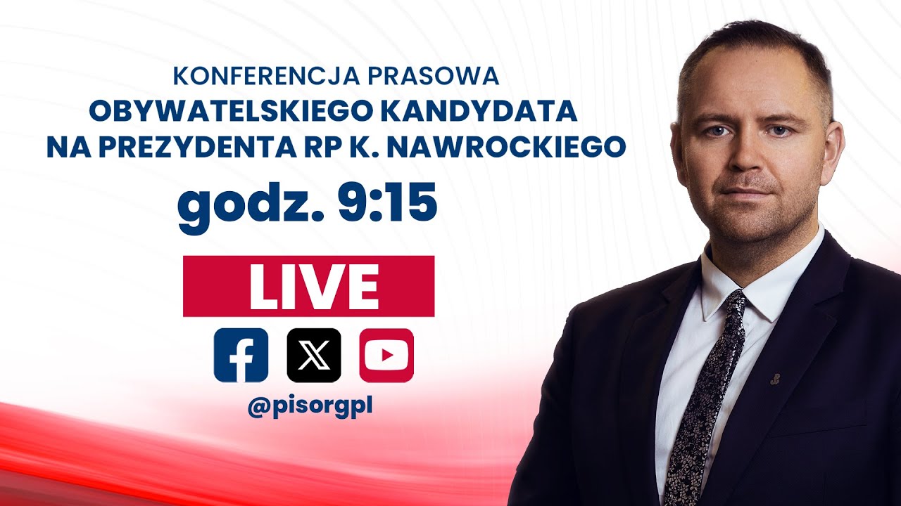 Karol Nawrocki - Konferencja prasowa kandydata na Prezydenta RP