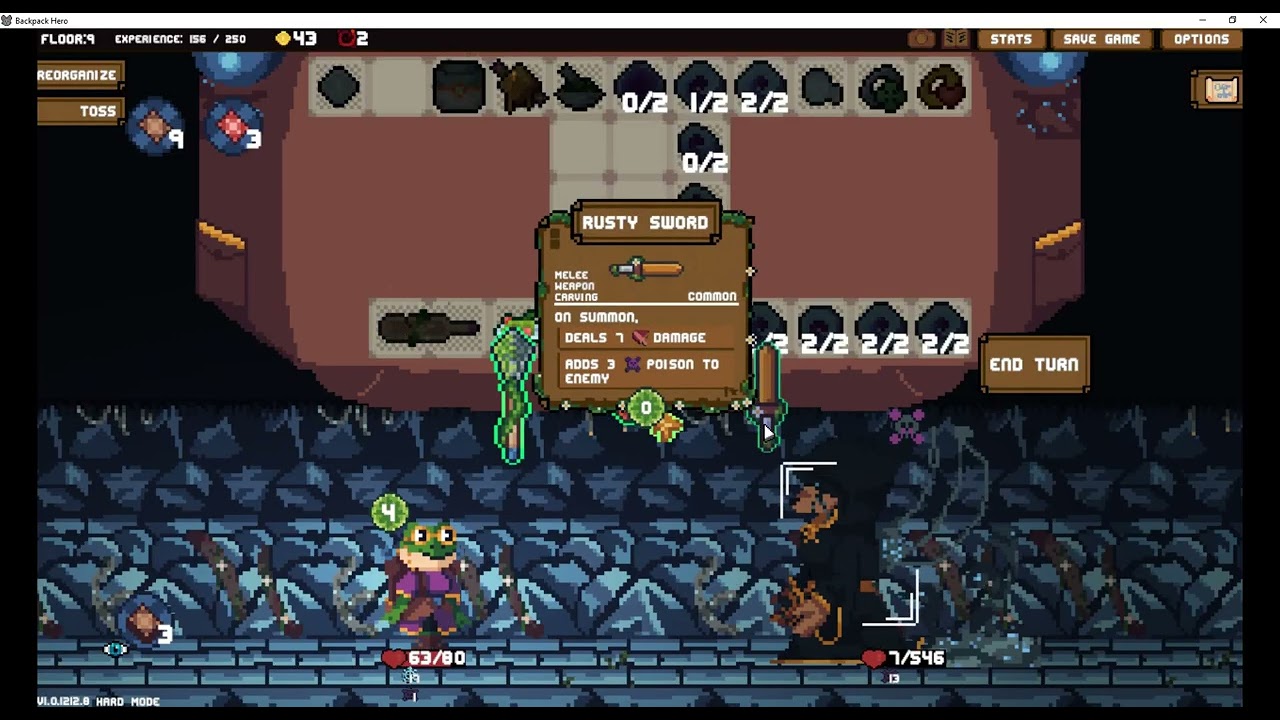 Backpack Hero, Episode 240: Tote, Hard Mode 3 Attempt's Part 6 (instrumental gameplay)