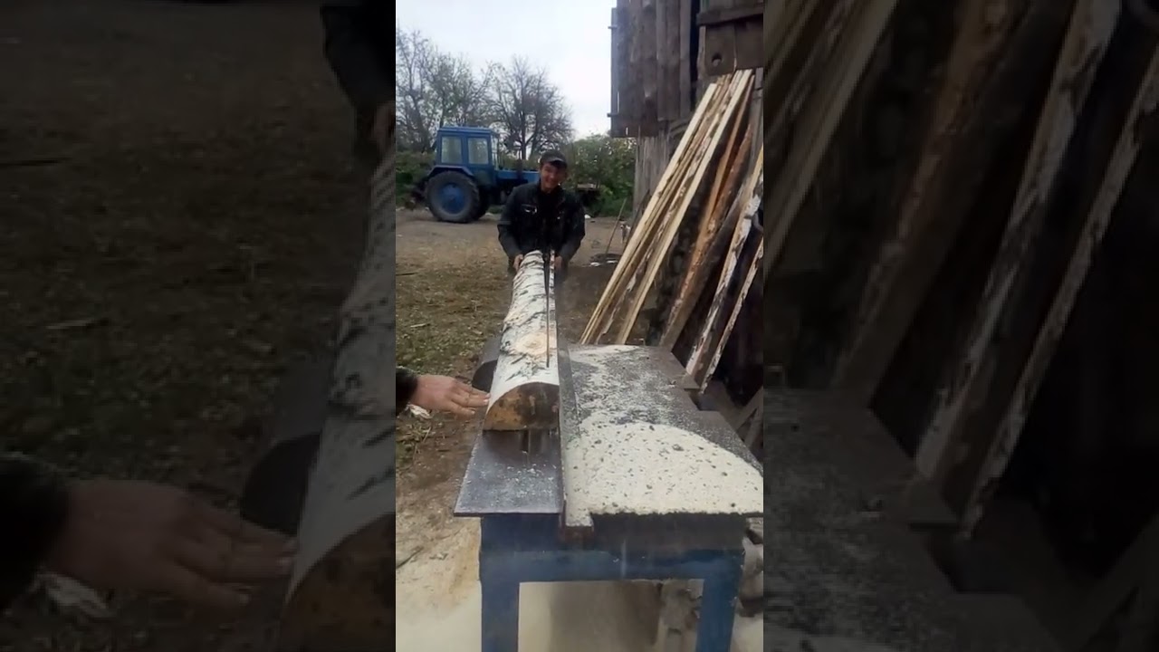 делаем доски на самодельной циркулярной пиле с двигателем уд 2