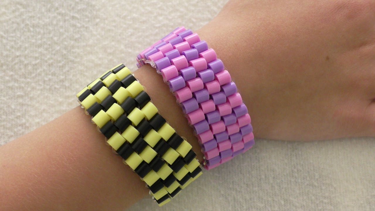 Плетеный Браслет из Термомозаики / Perler Bead Bracelet