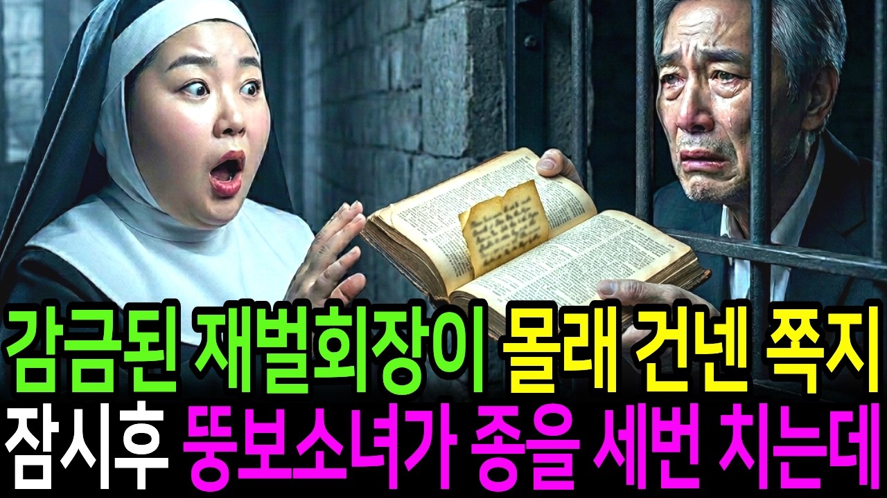 외딴 수도원 지하실에 갇힌 재벌회장, 통통한 수녀에게 쪽지를 건네자... 수녀가 종을 세 번 치기 시작하는데