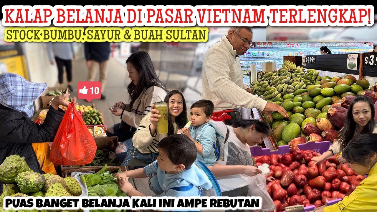 TEROBOS HUJAN DEMI BELANJA DI PASAR VIETNAM AMERIKA TERLENGKAP| GOKIL AMPE REBUTAN DENGAN EMAK-EMAK
