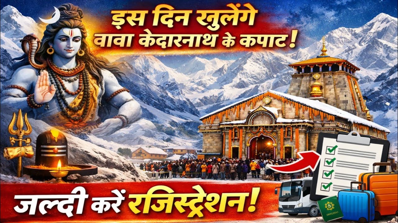 केदारनाथ यात्रा 2026|इस दिन खुलेंगे बाबा केदारनाथ के कपाट हो जाओ तैयार|जल्दी करें रजिस्ट्रेशन