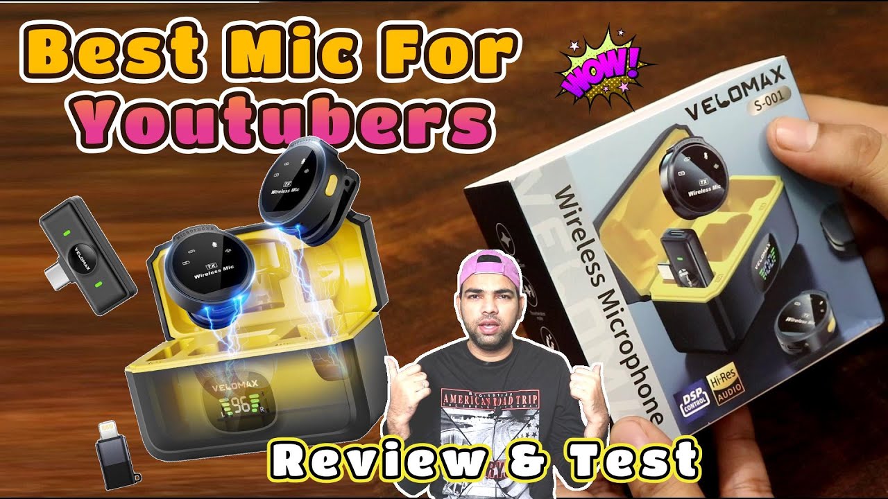 Smart Phone Wireless Mic for Youtubers | VELOMAX | Review Test | Noise Cancellation | IOS & Android