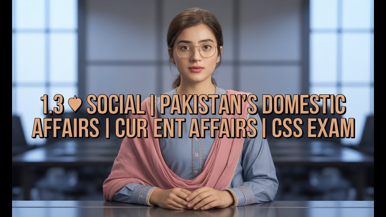 1.3 ▪ SOCIAL | PAKISTAN'S DOMESTIC AFFAIRS | CURRENT AFFAIRS | CSS EXAM | CSS PMS TIMES