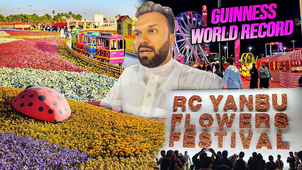 Amazing Flower Festival 🌺 in Yanbu Saudi Arabia - Guinness World Record Plane ✈