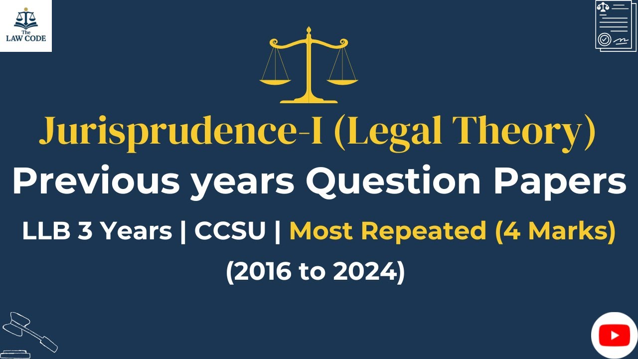 Jurisprudence-I Previous Year 4 Marks Questions | LLB Exam Preparation 2026 | CCSU