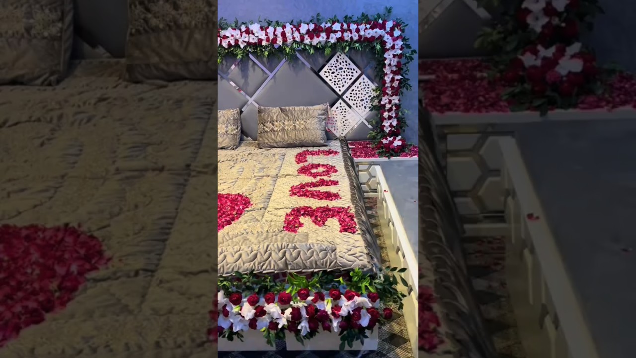 Most Luxurious Wedding Bedroom Decoration with Fresh Flowers |#ytshorts #trending #viralvideo