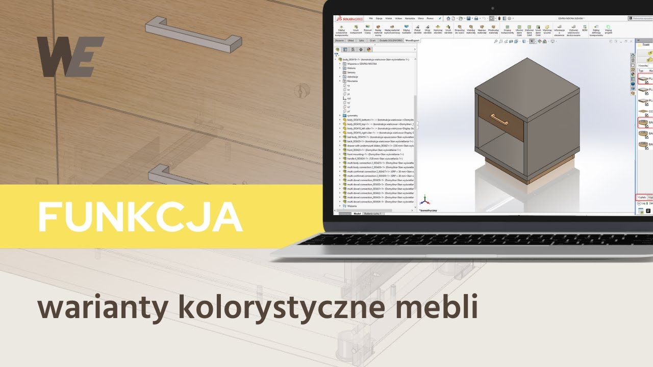 Tworzenie wariantów kolorystycznych mebli w WOODEXPERT