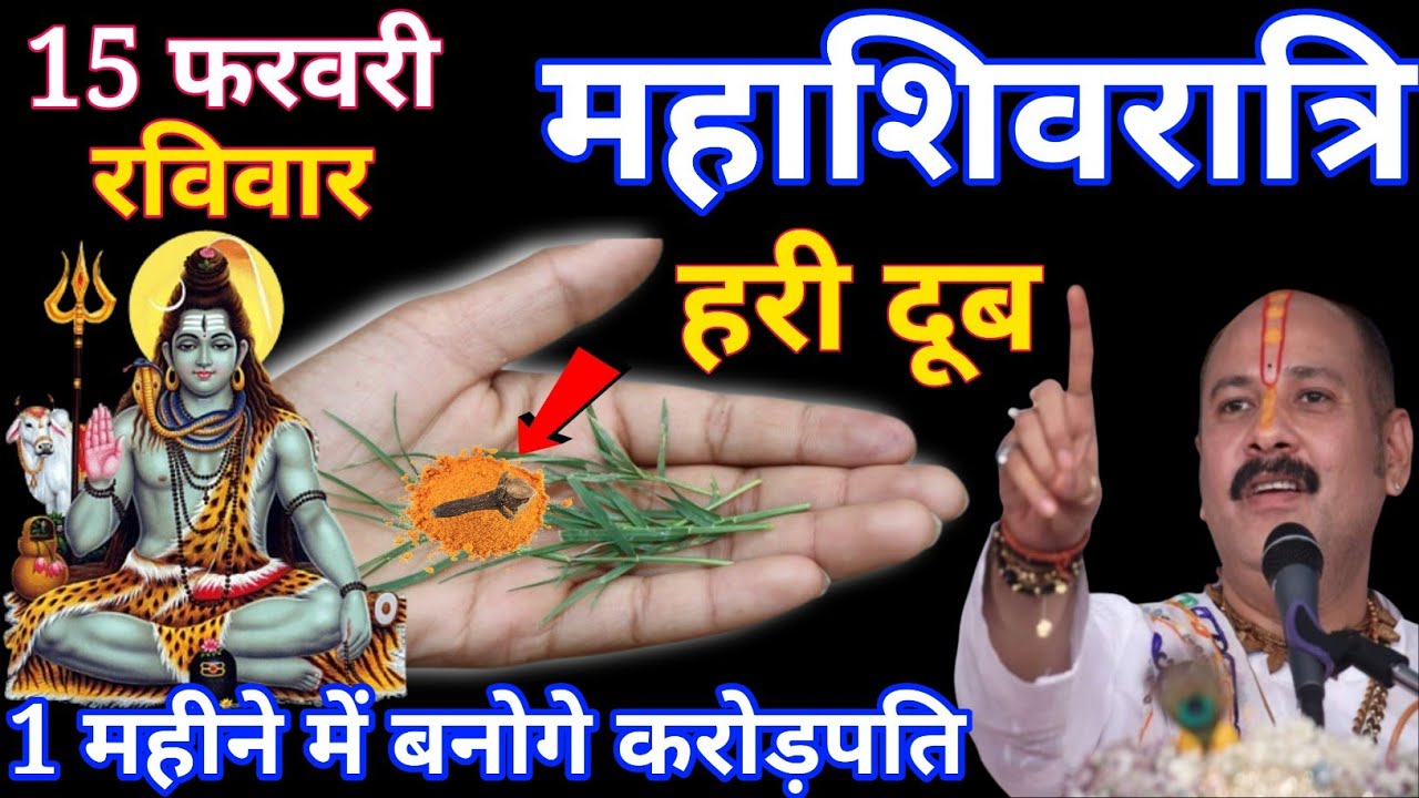 15 फरवरी रविवार महाशिवरात्रि के दिन 7 हरी दूर्वा का उपाय कर लेना,, गरीबी होगी दूर// #pradeepmishra