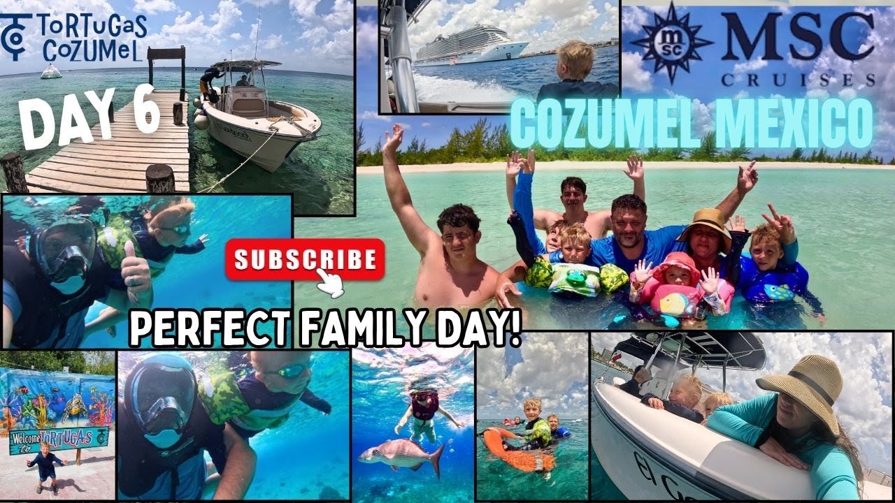 Best family day in Tortugas Cozumel Mexico! Snorkeling, ocean picnics, private boat tour excursion!