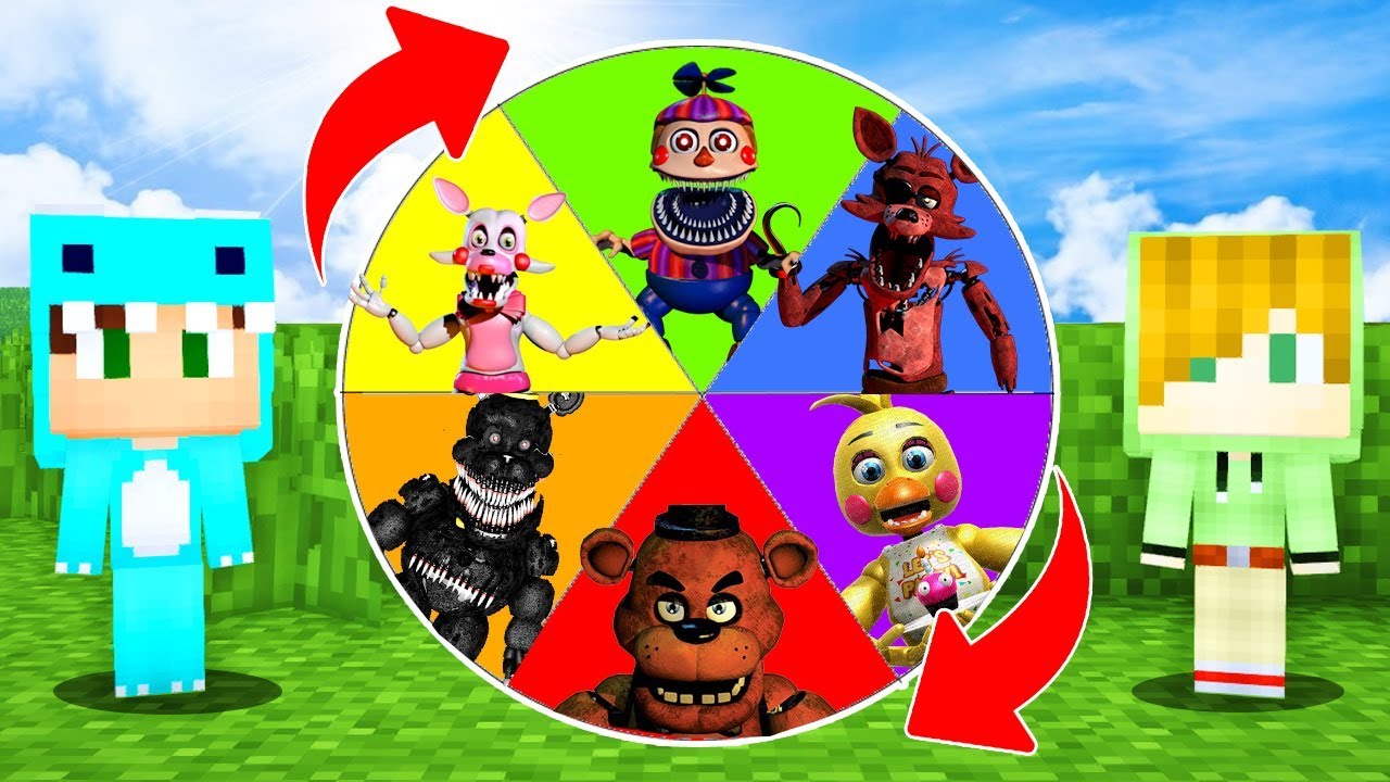PUERTAS SORPRESA de ANIMATRONICOS *a las 3 am* 😱 MINECRAFT BEBE MILO LA RULETA DE FNAF