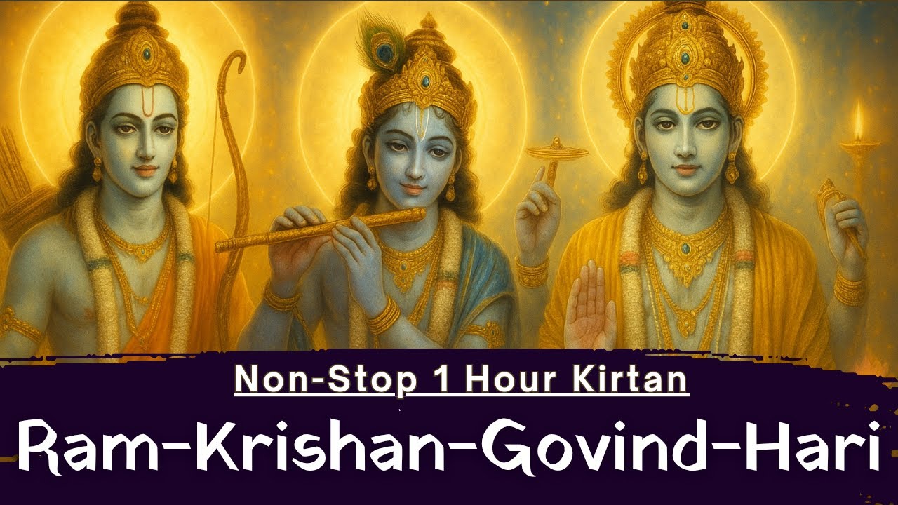 Peaceful Ram Krishna Govind Hari Bhajan | Hey Vasudevay Chant | 1 Hour Meditation Music