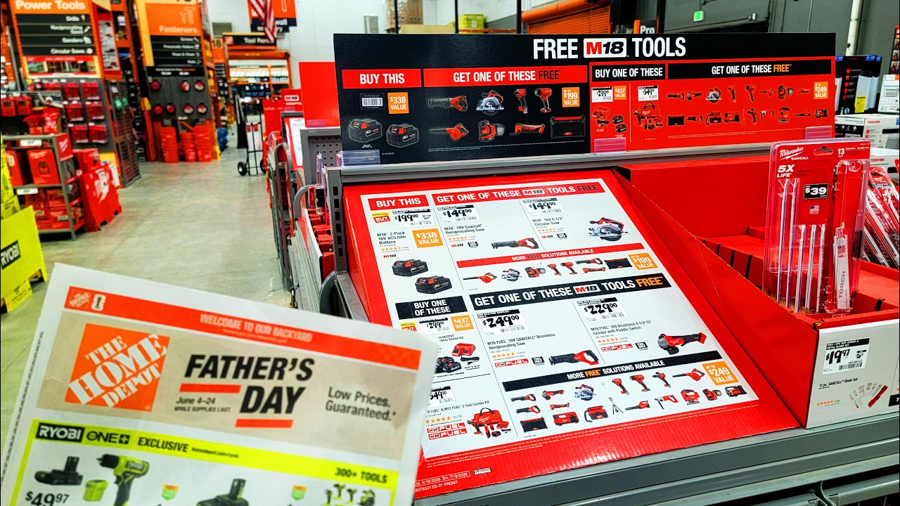 ЛУЧШИЕ акции &laquo;купи один &mdash; получи второй бесплатно&raquo; на инструменты в Home Depot ко Дню отца, идеи ...