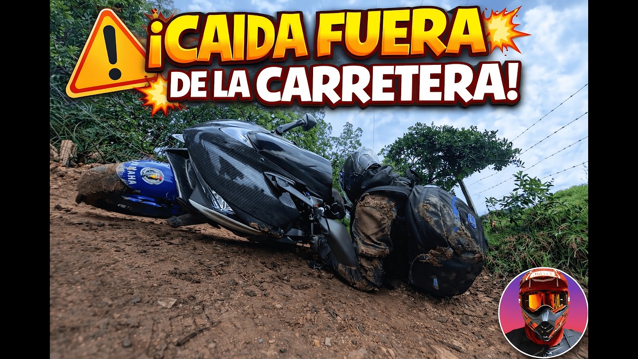 CAÍDA FUERA DE CARRETERA en plena aventura en moto 😱🏍️