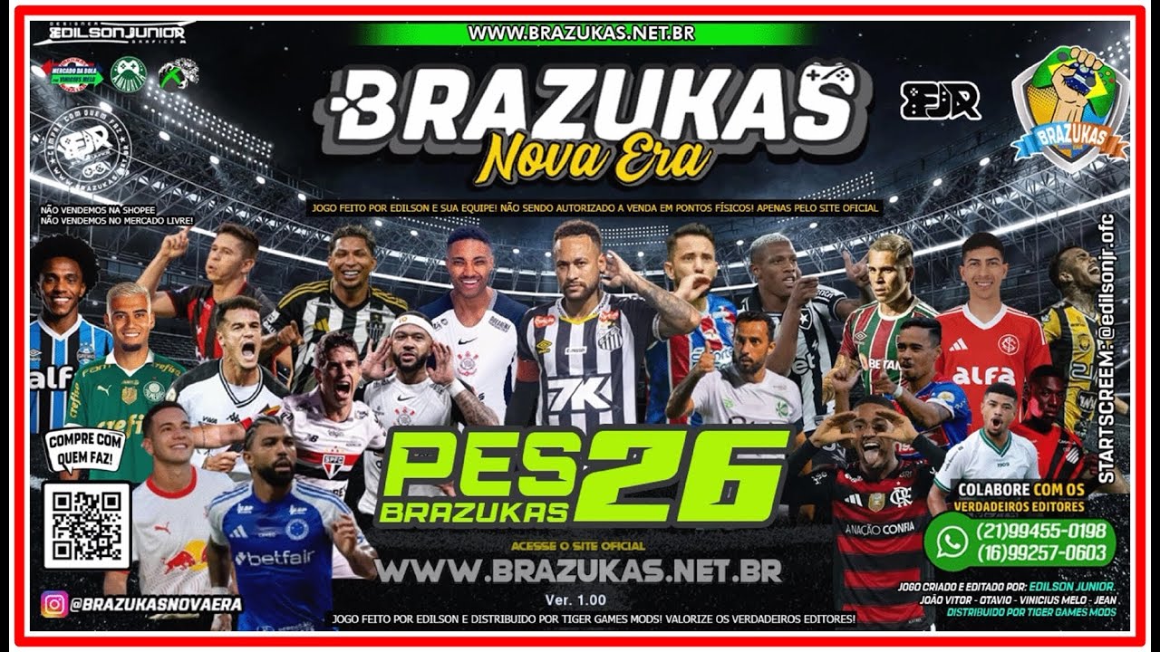 PES 2026 BRAZUKAS VERSÃO OUTUBRO XBOX 360 LANÇAMENTO