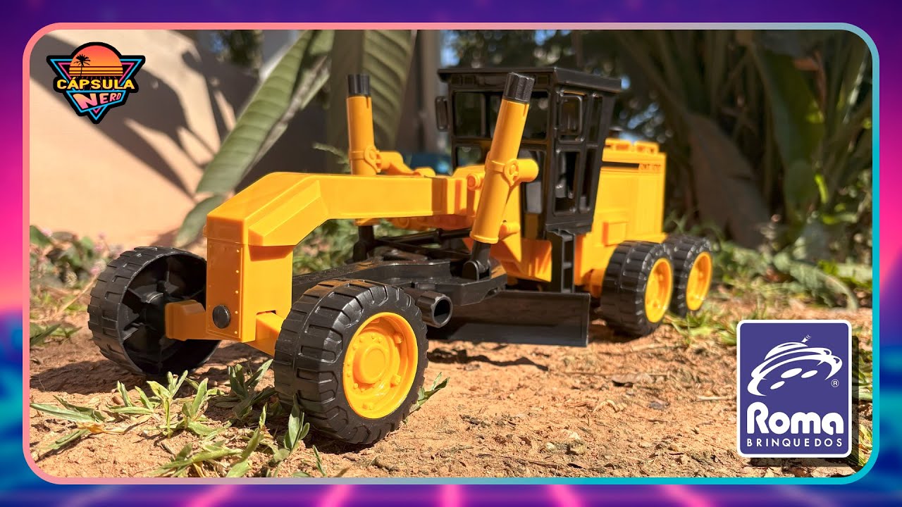 🚧 MOTONIVELADORA ROMA BRINQUEDOS - Unboxing & Review 🚧 #motoniveladora #brinquedos