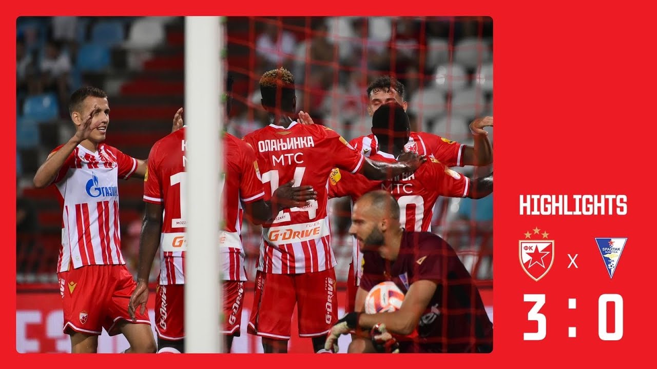 Crvena zvezda - Spartak 3:0, highlights