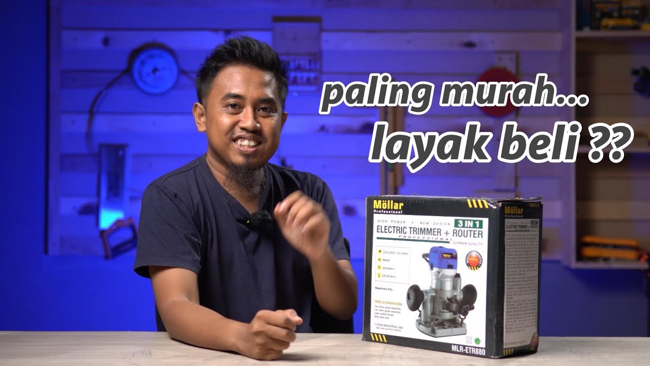 apalagi ini?!  650rb dpt mesin trimmer dgn 3 base dudukan! - MOLLAR MLR-ETR880 ELEKTRIC WOOD TRIMMER