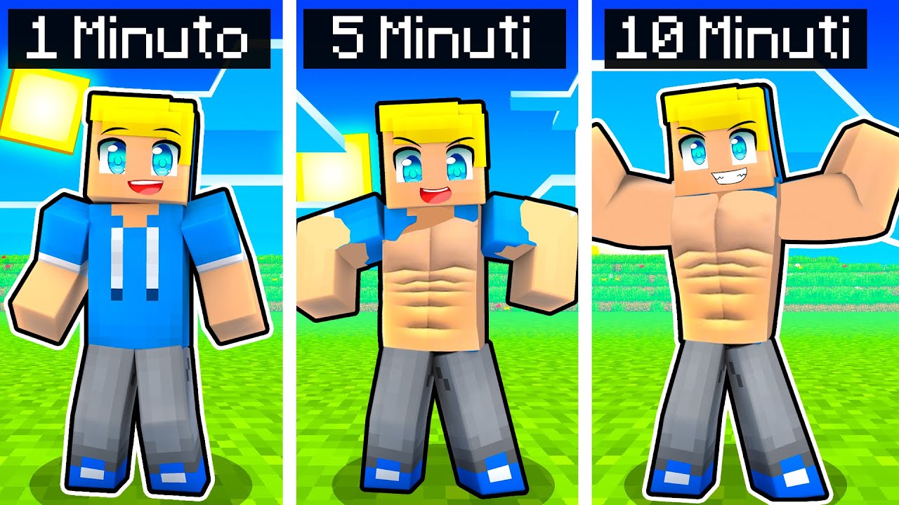 OGNI MINUTO DIVENTIAMO PI&Ugrave; MUSCOLOSI Su Minecraft!