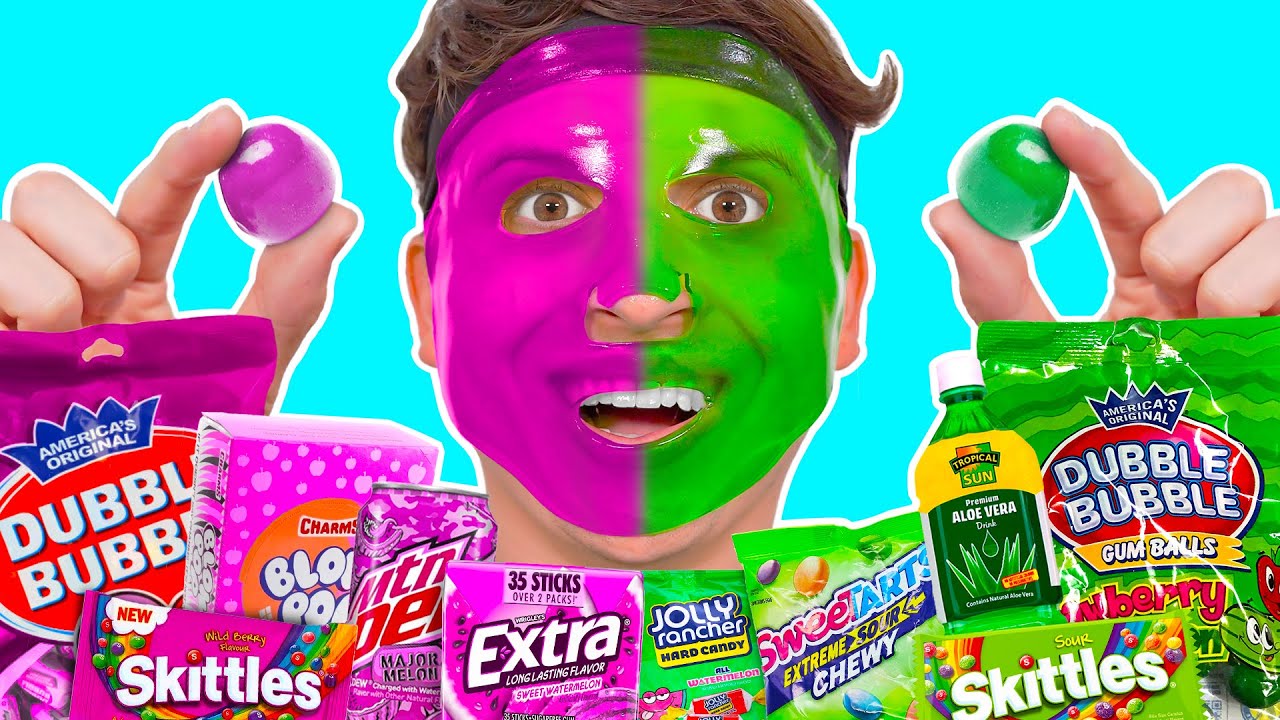 Pink Vs Green Face Mask