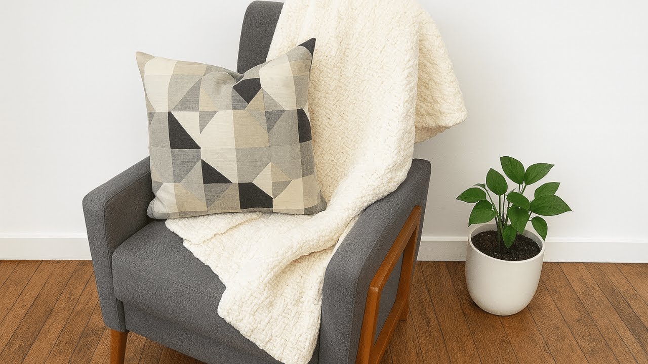 Как связать плед-корзинку | Простой урок для начинающих с пряжей Bernat Blanket