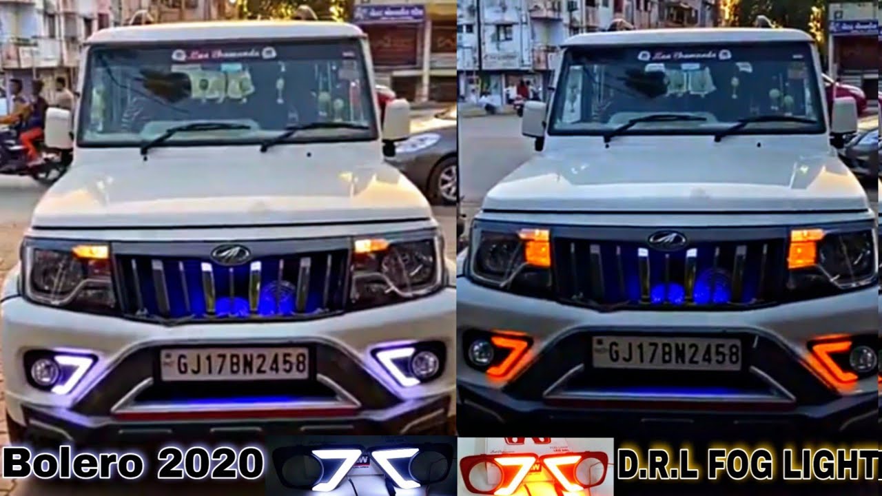 Bolero 2020 Modified Accessories D.R.L Fog light Matrix type|Car Accessories|Full installation video