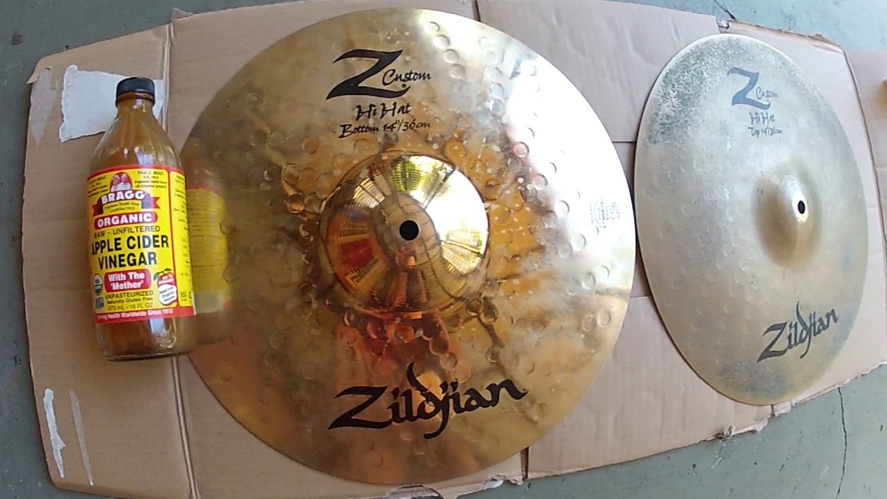 CLEANING ZILDJIAN HI HAT CYMBALS WITH APPLE CIDER VINEGAR