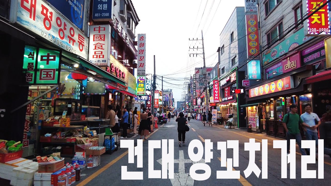 Walking in Seoul / 건대 양꼬치 거리 / 건대입구역 6,5번 출구 쪽에 위치하고 있는 양꼬치골목 걷기