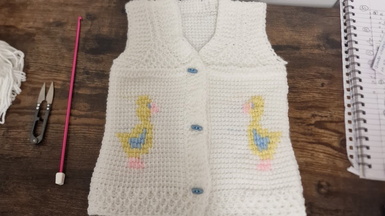 passo a passo de colete em croche tunisiano para bebe 2 parte