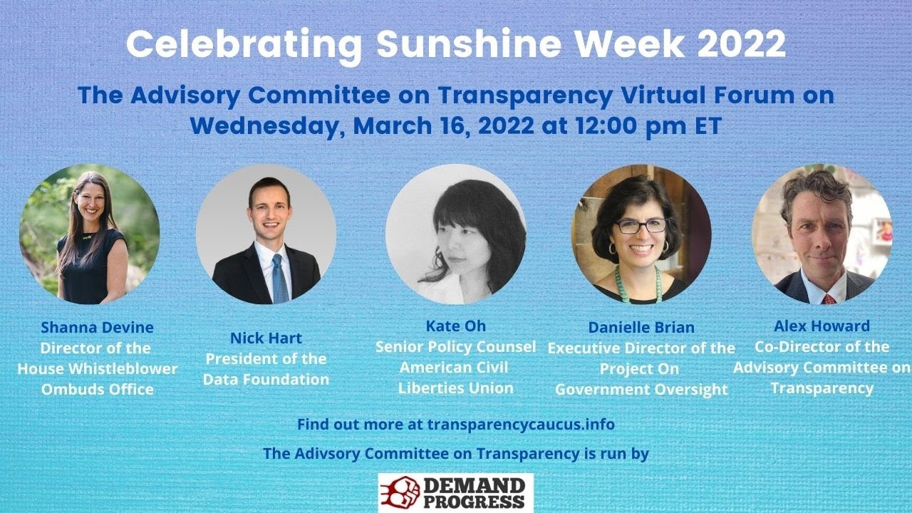 Advisory Committee on Transparency - Sunshine Week 2022 Event