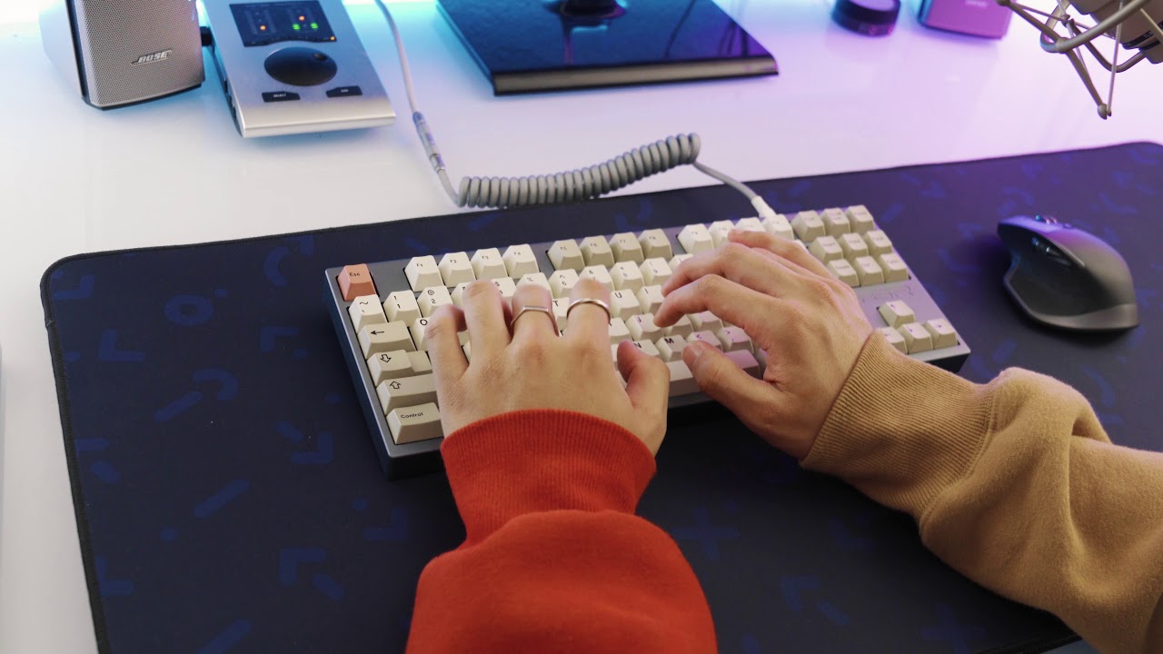 Grey TGR Jane V2 with lubed Black Gateron Inks Typing Sounds ASMR
