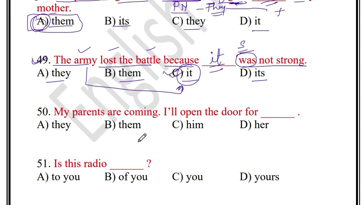 Most Important Pronoun and Adjective Exercise | English Grammar | English Point