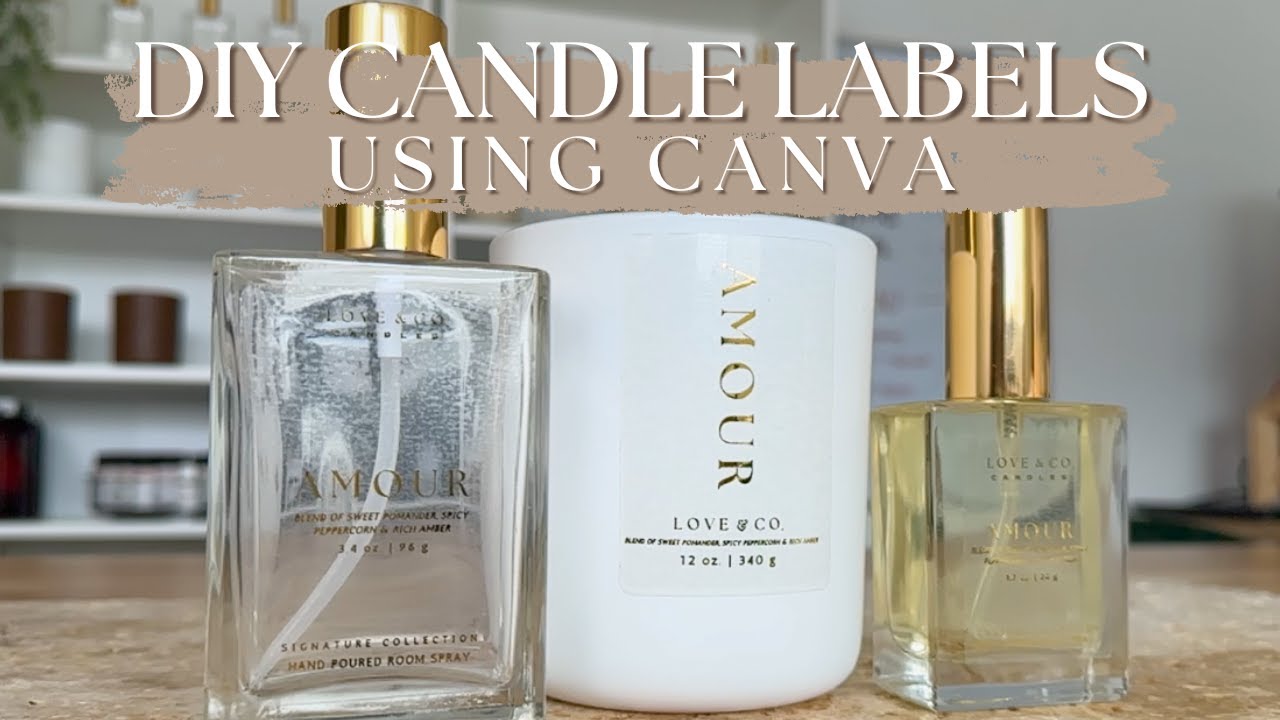 DIY Candle Labels || How To Design & Gold Foil Custom Candle Labels At Home