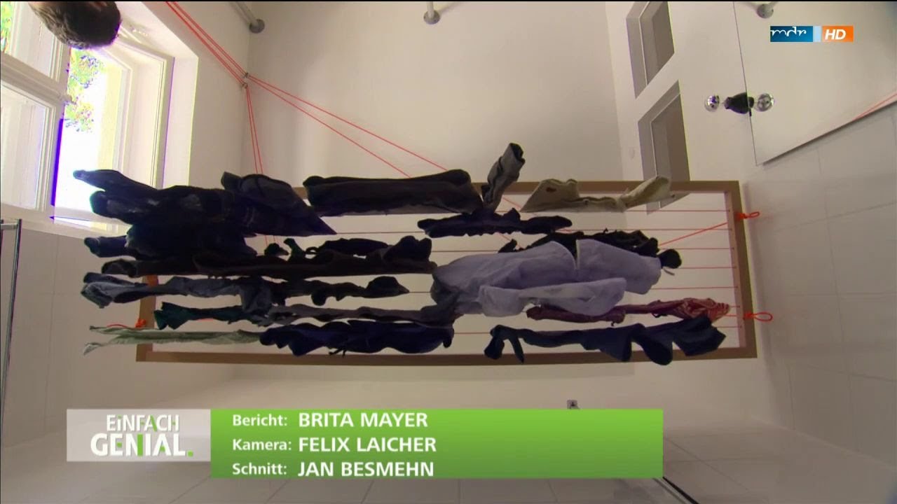 Einfach genial Platzsparender hängender Wäscheständer