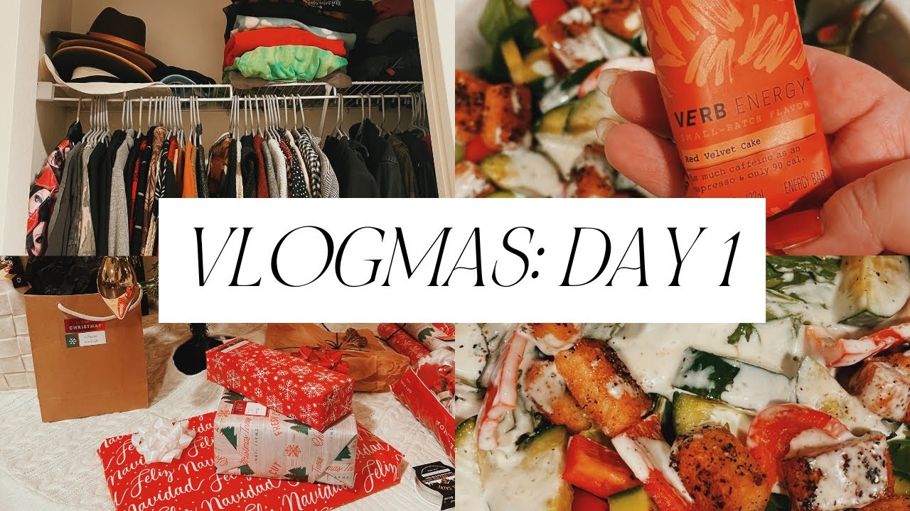 Closet Organization, New Fave Salad, First Gifts Wrapped | VLOGMAS DAY 1
