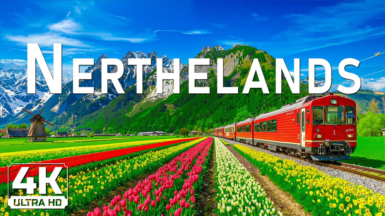 The Netherlands in 4K | Tulip Fields, Charming Canals & Peaceful Dutch Ambience