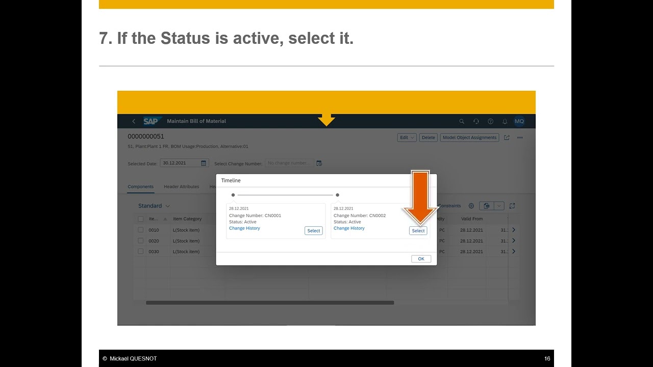 GU SAP S4 HANA CLOUD Changing a BOM Using a Change Master