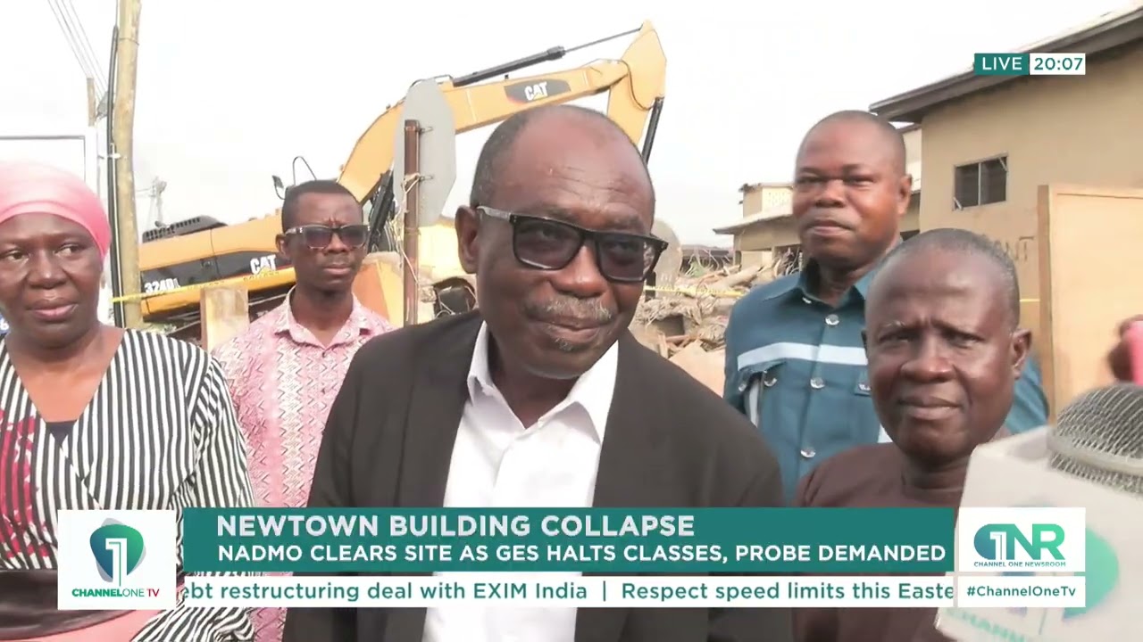 Обрушение здания в Ньютауне: NADMO расчистила место происшествия, GES приостановила занятия.