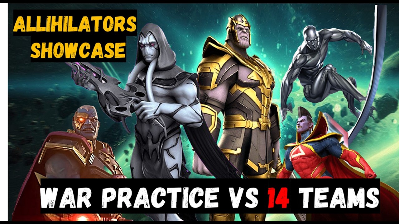 Annihilators VS 14 teams in war practice - Marvel Strike Force @if2pgames