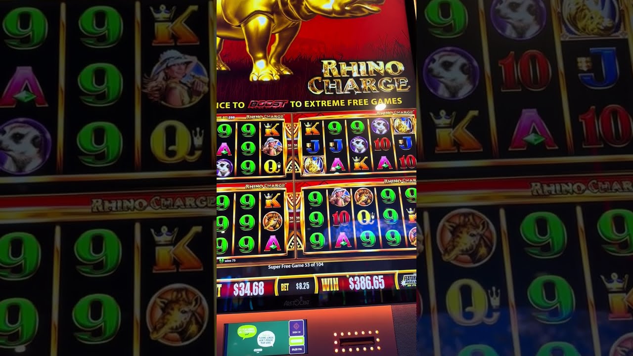TONS of  FREE SPINS! WONDER 4 BOOST RHINO CHARGE slot machine 