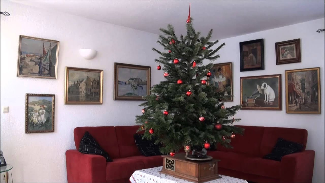 Grammophon mit drehendem Weihnachtsbaum (Christbaum)