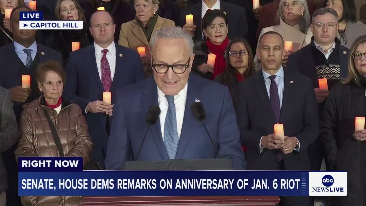 Senate Minority Leader Chuck Schumer speaks on anniversary of Jan. 6 attack